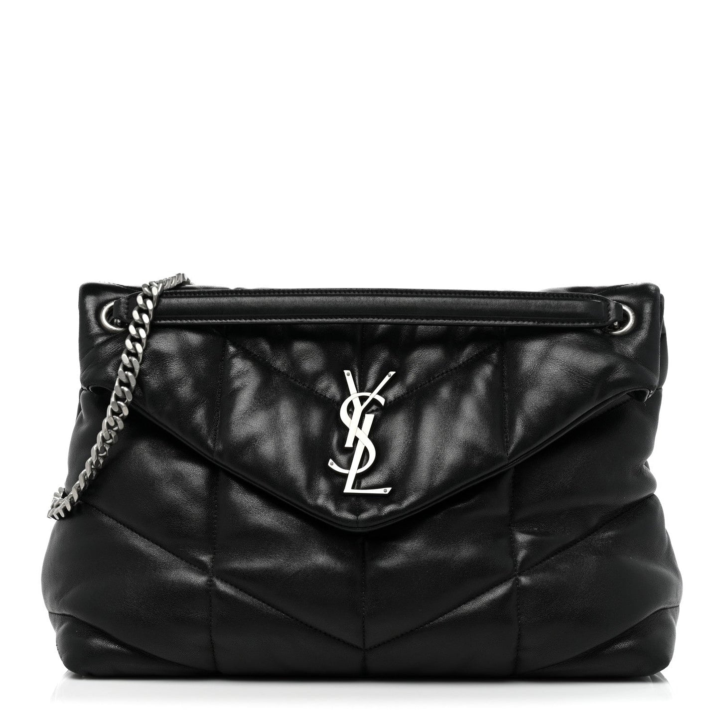 YSL PUFFER LOULOU MEDIUM CHAIN BAG IN QUILTED LAMBSKIN