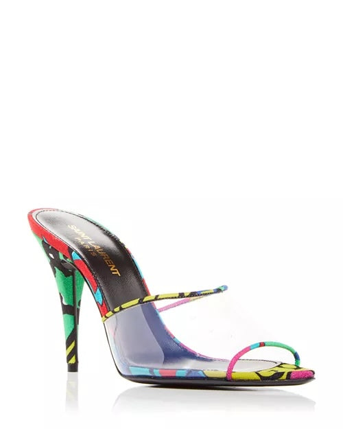 YSL LOLITA TRANSPARENT MULES SANDALS