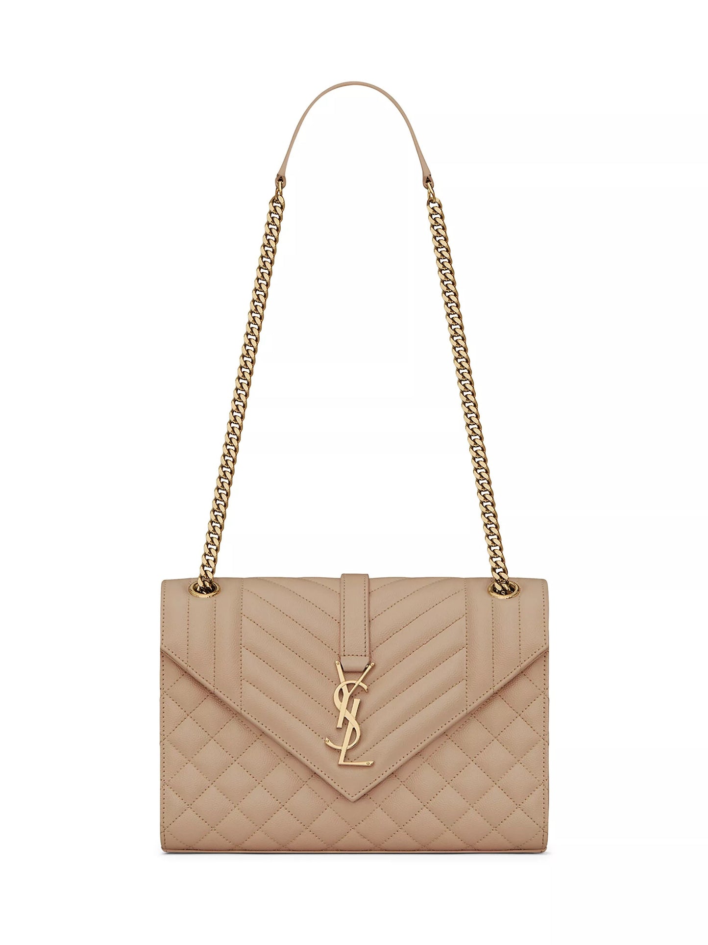 YSL MEDIUM ENVELOPE MONOGRAM MATELASSE LEATHER BAG