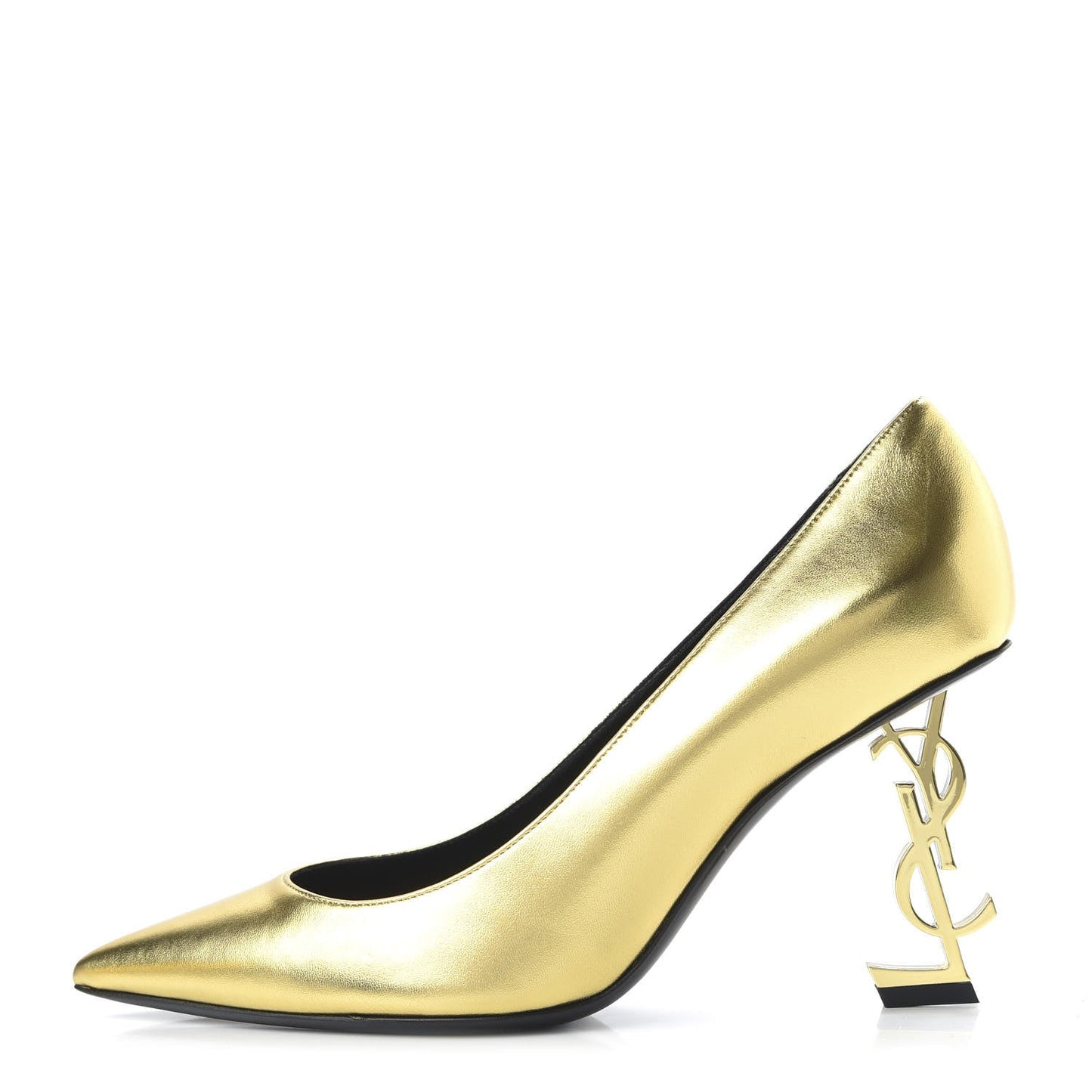 YSL METALLIC GOLD CALFSKIN LEATHER OPYUM PUMPS