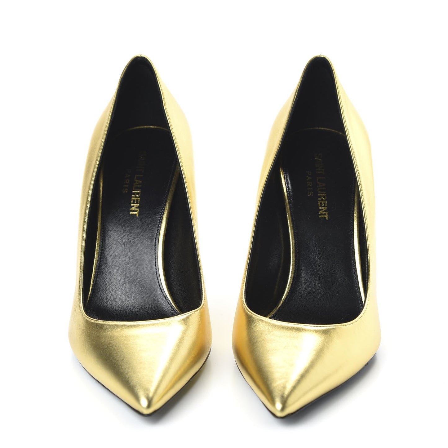 YSL METALLIC GOLD CALFSKIN LEATHER OPYUM PUMPS