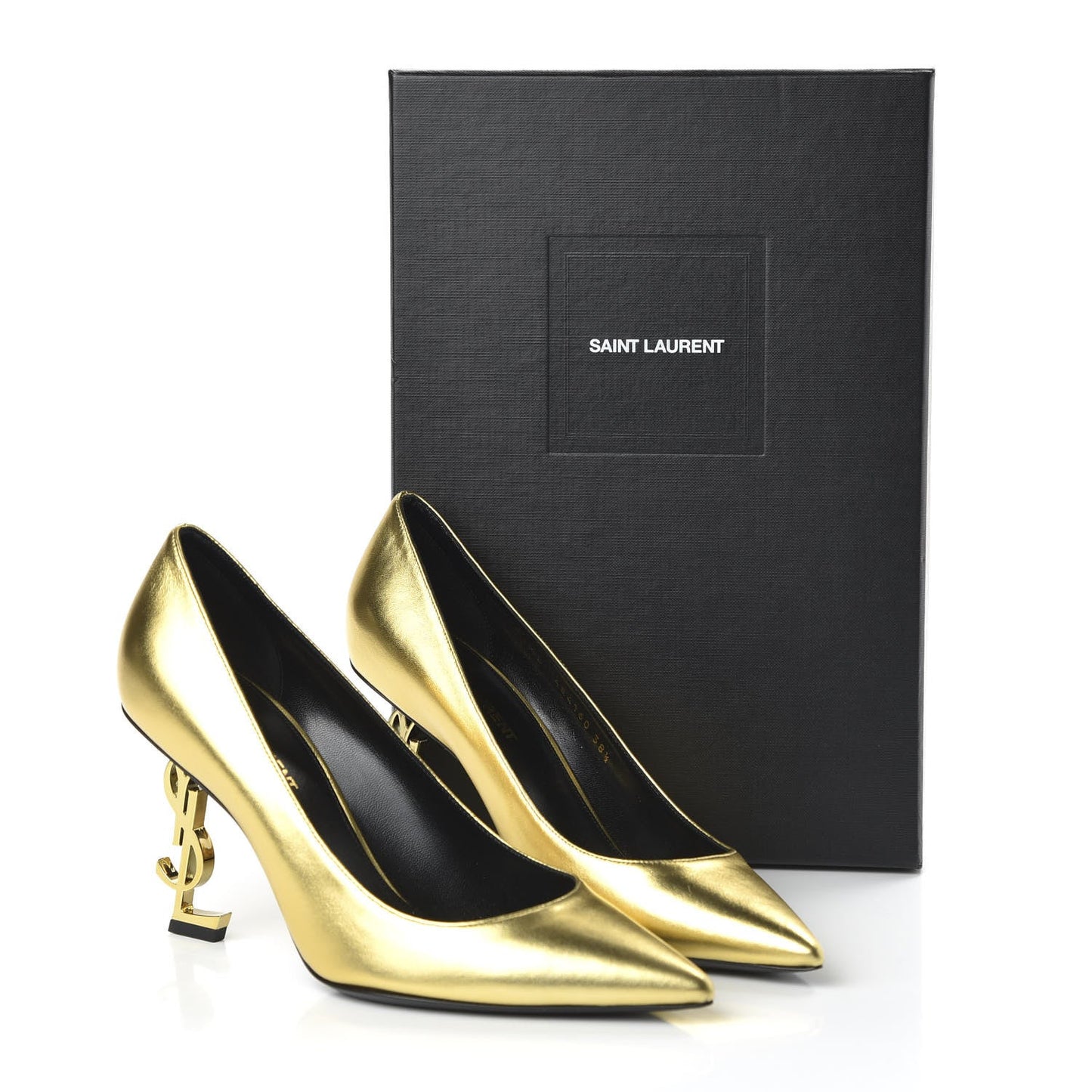 YSL METALLIC GOLD CALFSKIN LEATHER OPYUM PUMPS