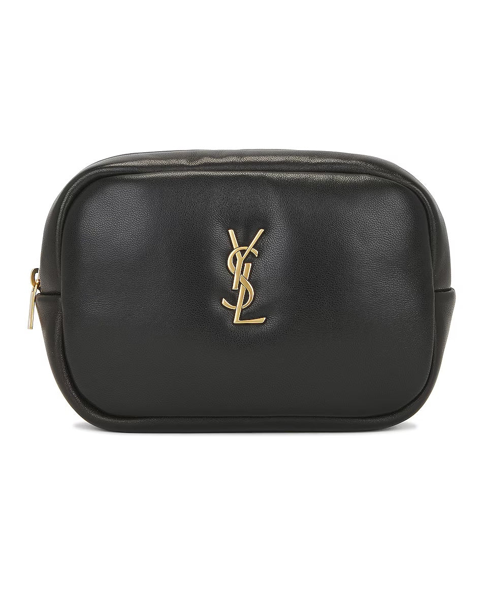 YSL MINI CASSANDRE LAMBSKIN LEATHER COSMETIC POUCH