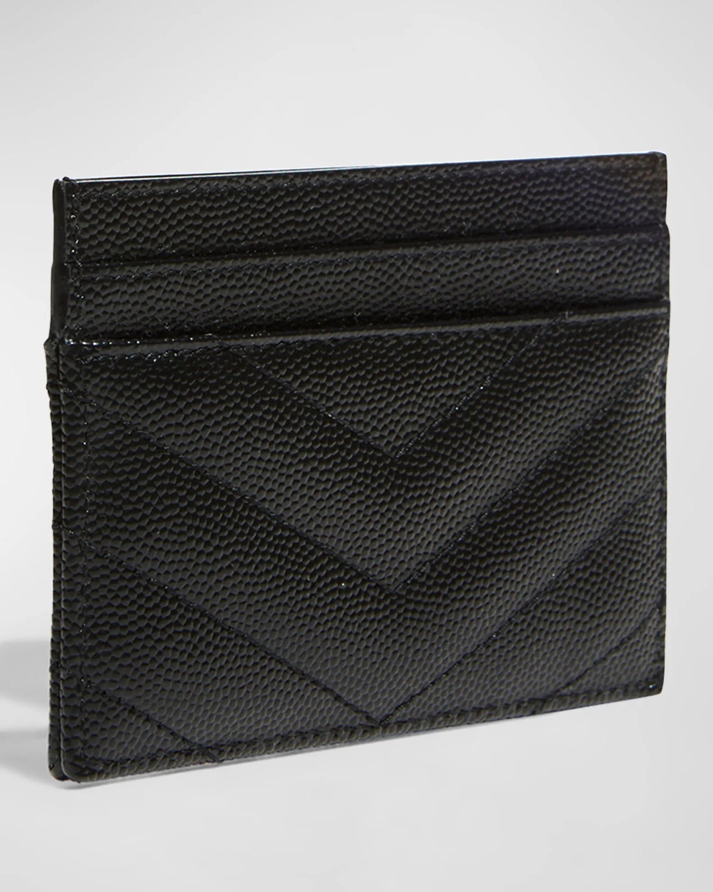 YSL MONOGRAM GRAINED LEATHER CARD CASE