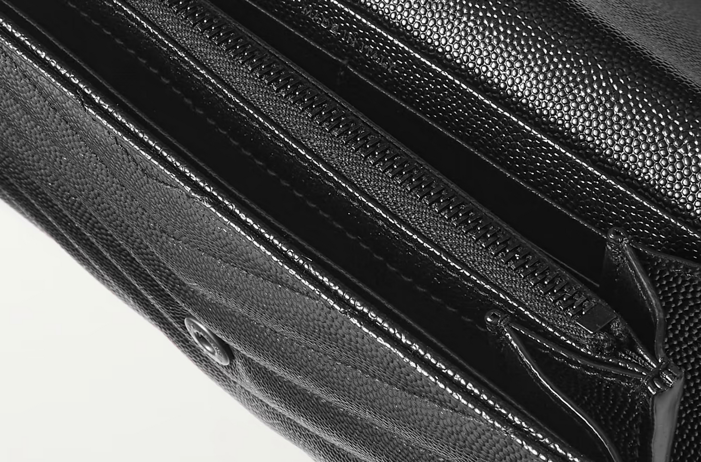 YVES SAINT LAURENT MONOGRAM QUILTED TEXTURED LEATHER WALLET