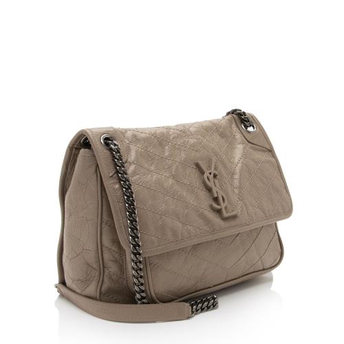 YSL NIKI MEDIUM VINTAGE CALFSKIN LEATHER SHOULDER BAG