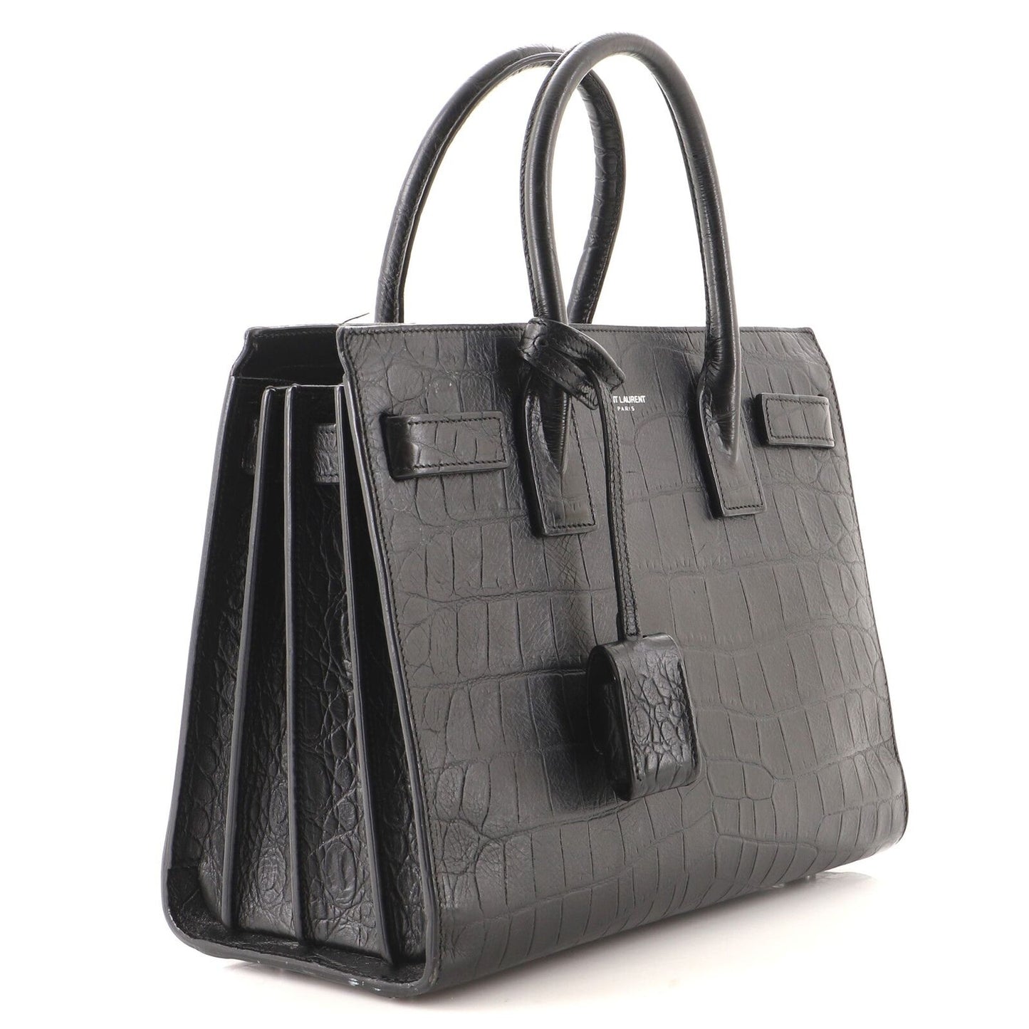 YSL SAC DE JOUR CROCODILE-EMBOSSED HANDBAG