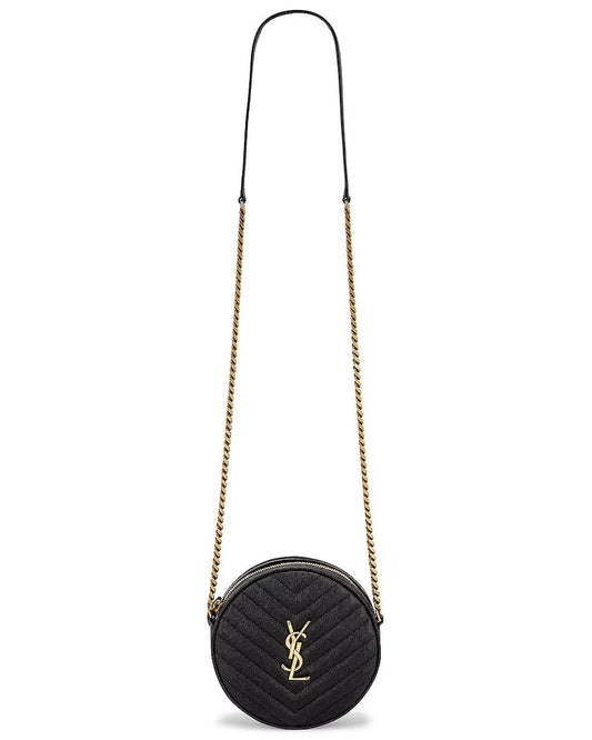 YVES SAINT LAURENT MATELASSÉ ROUND CAMERA BAG