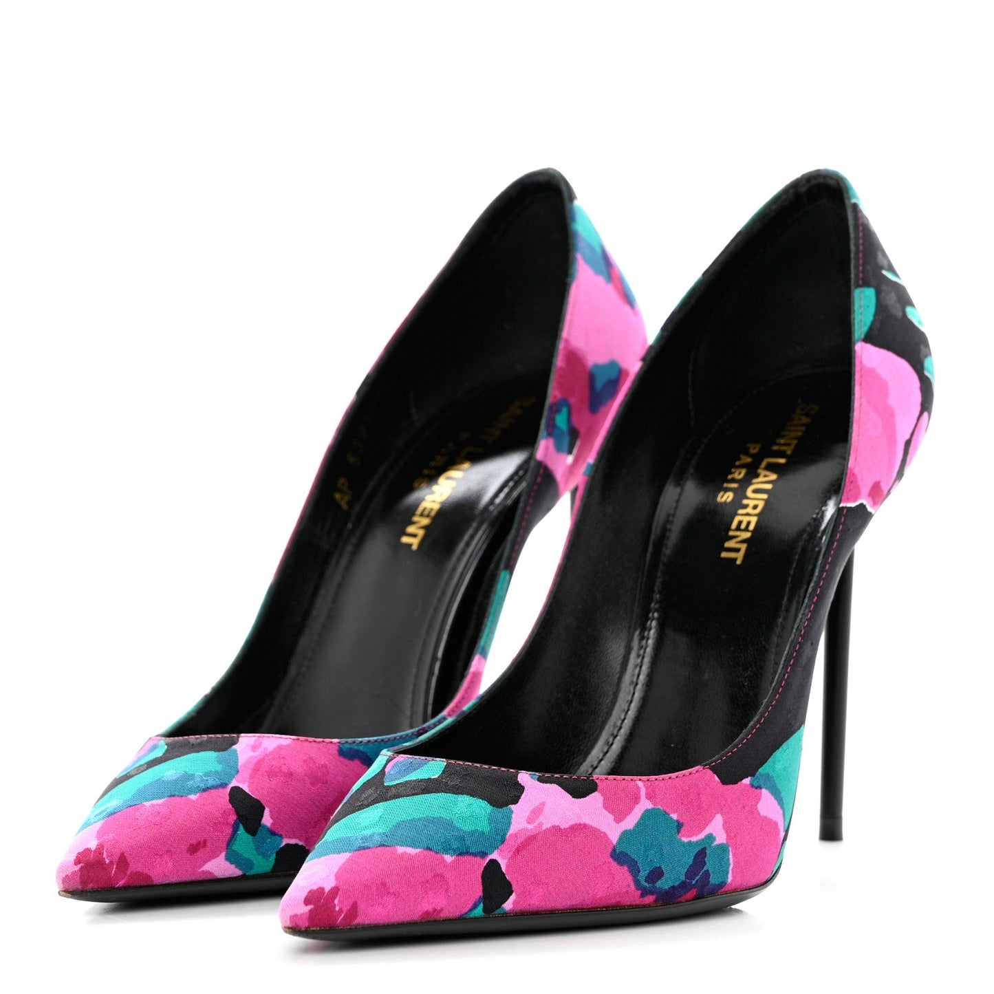 YSL TESSUTO SILK ZOE FLORAL PUMPS