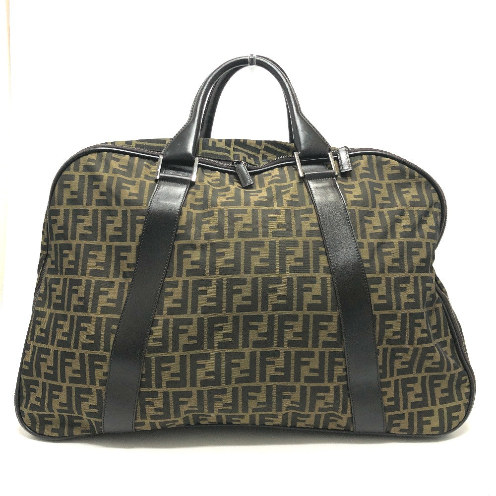 FENDI Boston Duffel bag Nylon / leather khaki Zucca FF logo mens(Unisex)