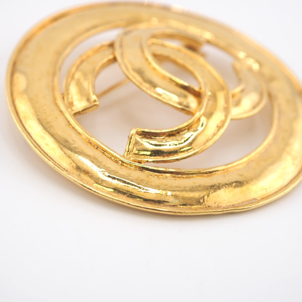 CHANEL Brooch Gold Plated gold COCO Mark