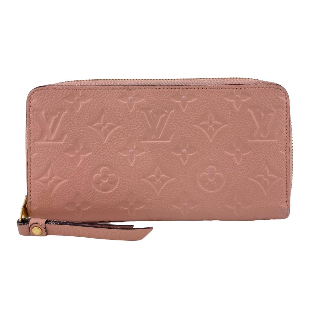 LOUIS VUITTON Long Wallet Purse M64090 leather pink Zip Around Monogram Ann Platt Zippy wallet Women