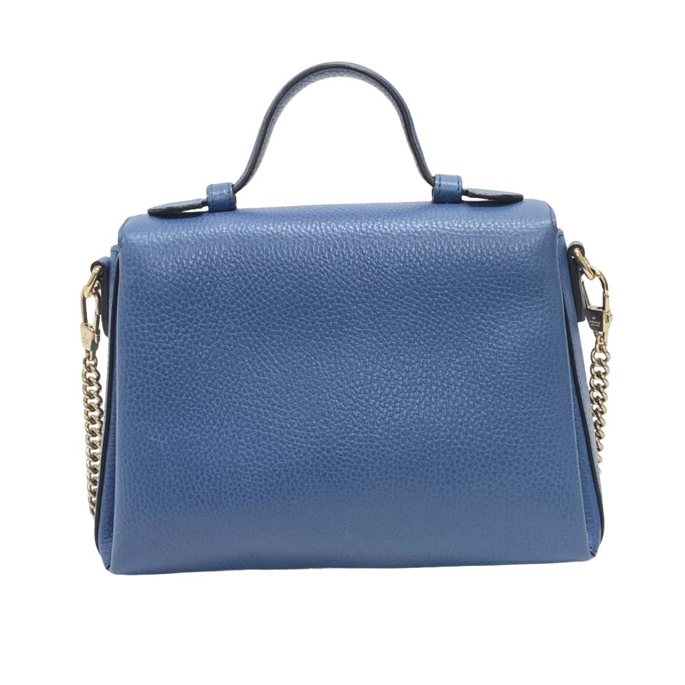 GUCCI Shoulder Bag 510302 leather blue 2WAY handbag Women