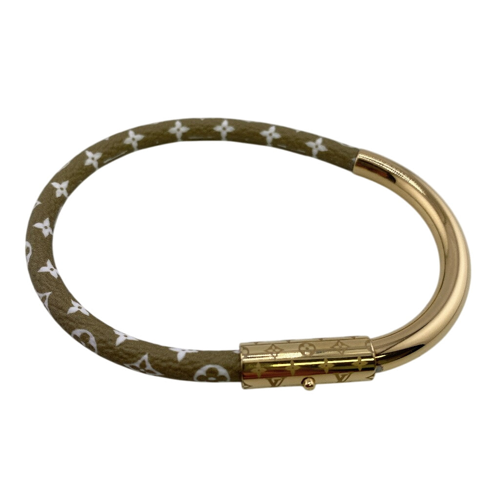 LOUIS VUITTON bracelet M8067 Gold Plated, Leather pink Monogram Bracelet Duogram