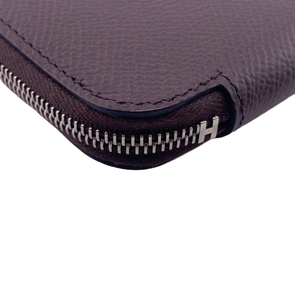 HERMES Coin case Epsom Brown Azap silk in