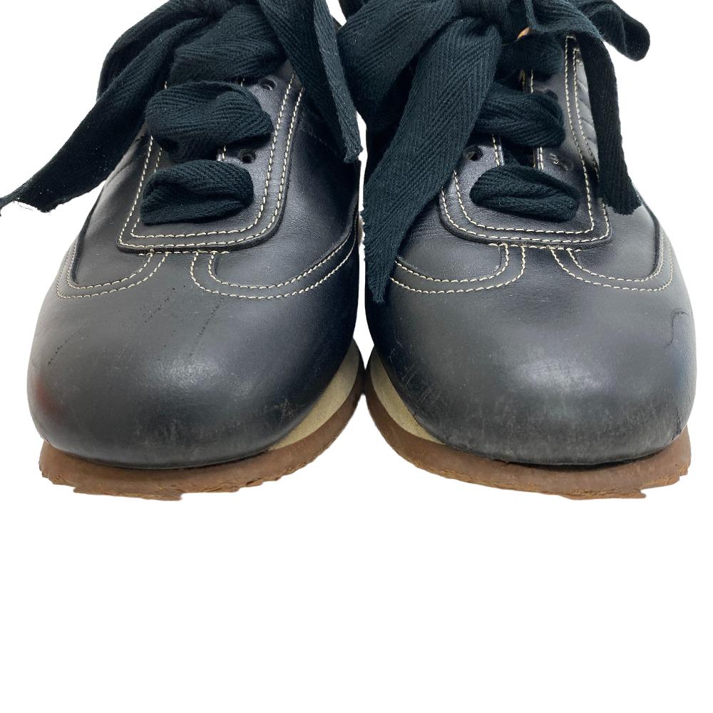 HERMES sneakers leather black 37 Lining quick Women 37
