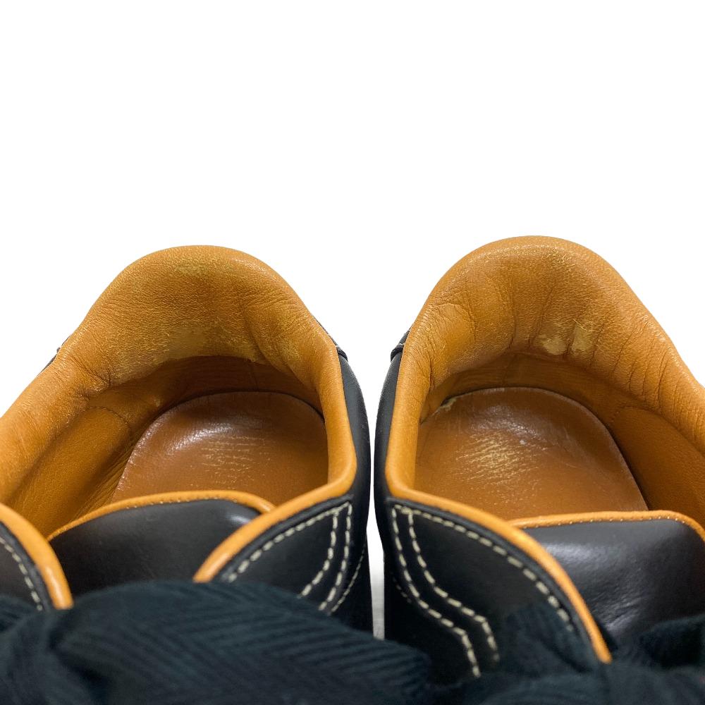 HERMES sneakers leather black 37 Lining quick Women 37