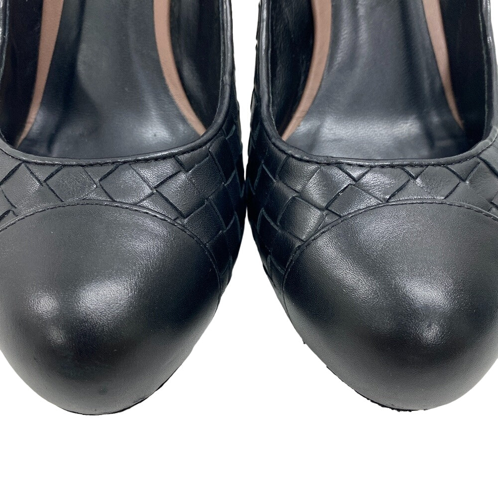 BOTTEGAVENETA pumps leather black 36 INTRECCIATO Women 36
