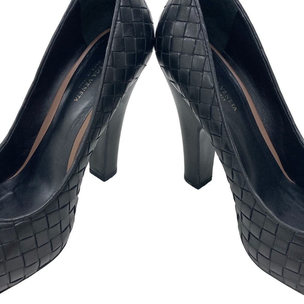 BOTTEGAVENETA pumps leather black 36 INTRECCIATO Women 36