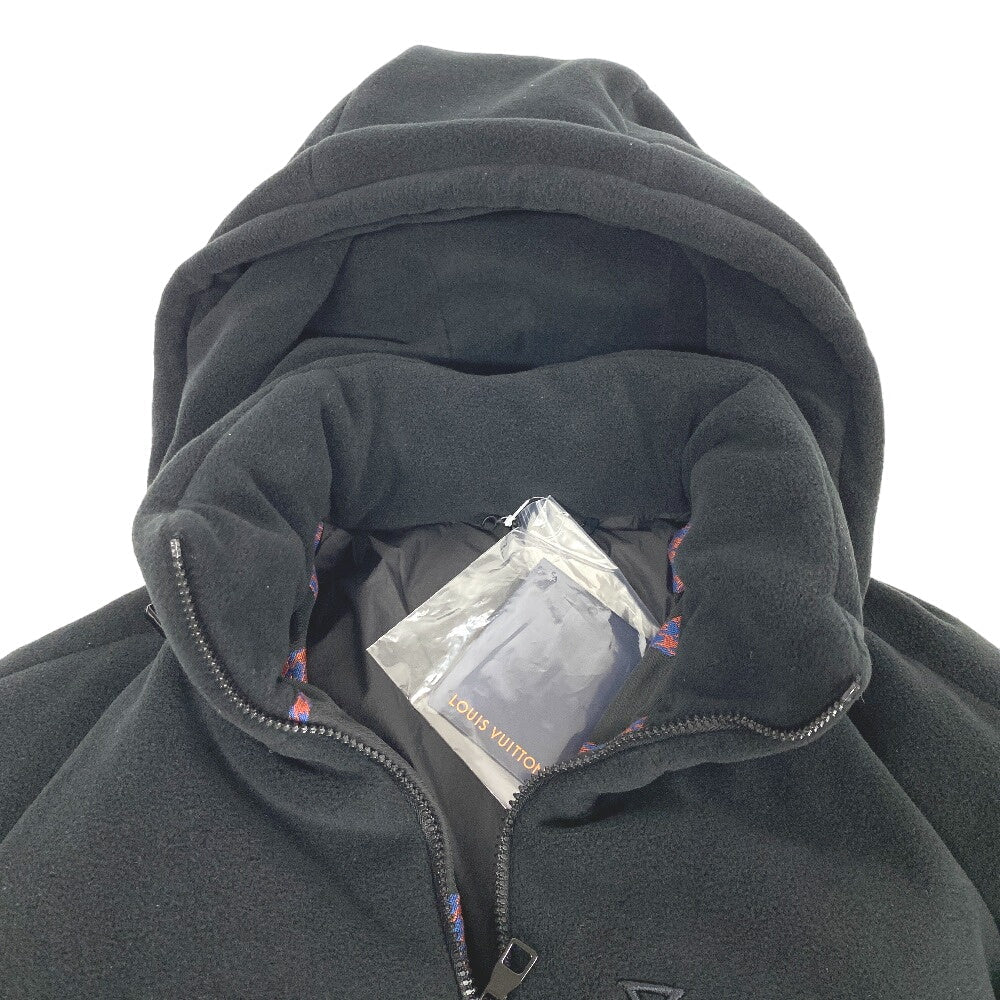 LOUIS VUITTON Down jacket 1AAUTR polyester black 23Stainless Steel Fleece Jacket Outerwear RM231M BIMATERIAL HOODED mens 48