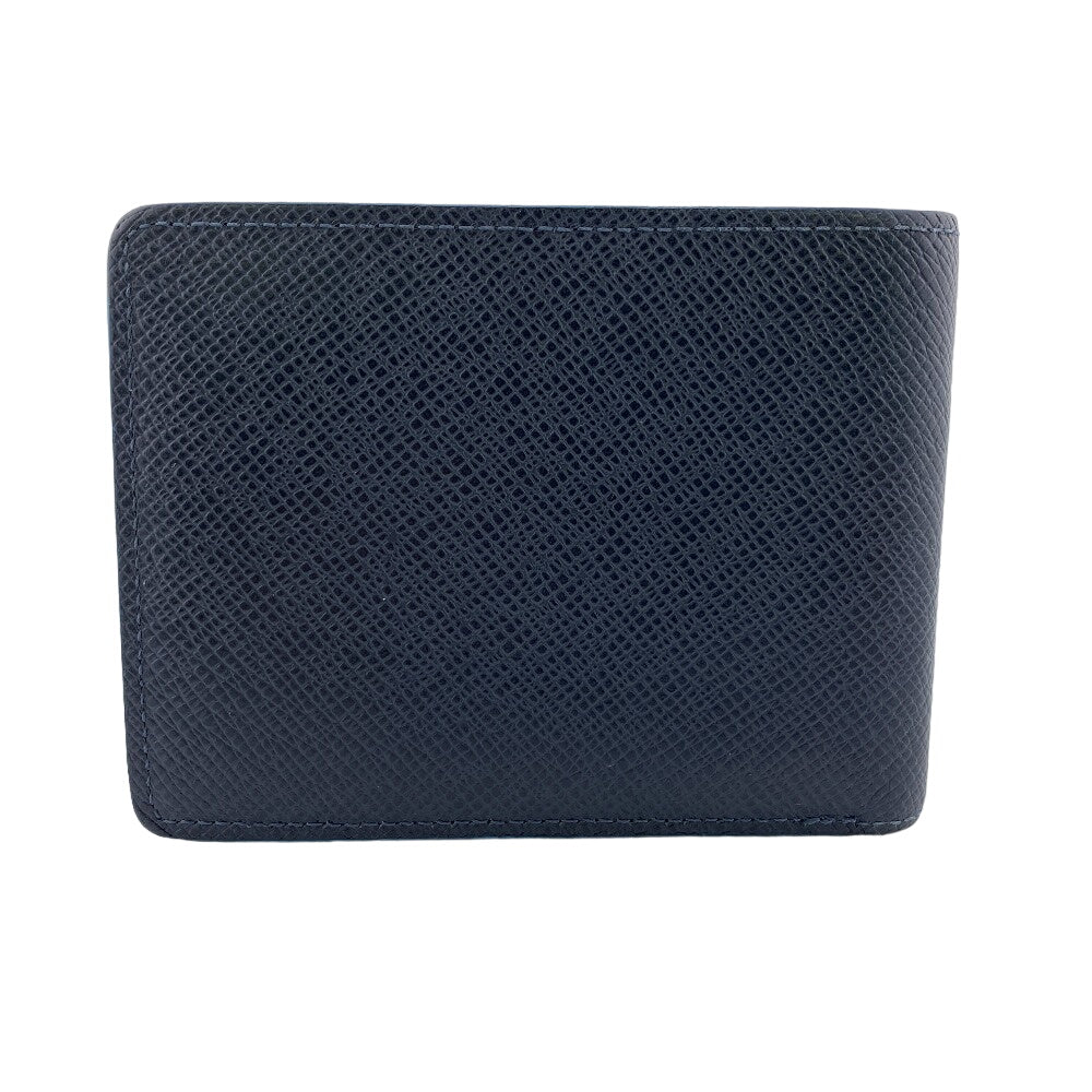 LOUIS VUITTON Bill Compartment M30381 leather Navy Taiga Portefeuille Multripru mens