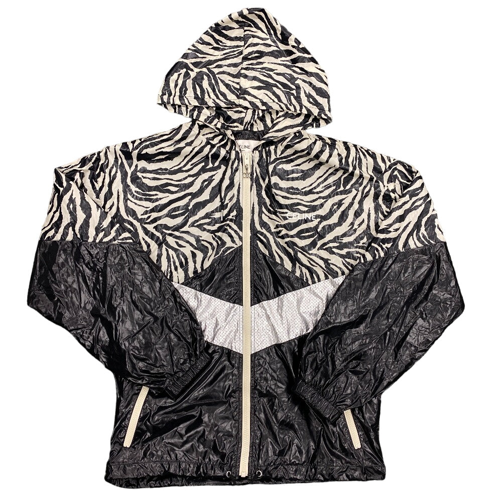 CELINE Nylon jacket 2W537260Q Nylon black 44 22Stainless Steel Zebra look loose cut jacket mens 44