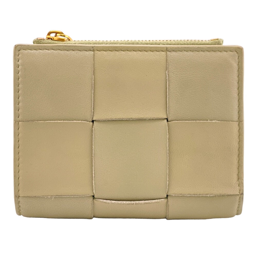 BOTTEGAVENETA Bifold Wallet leather green MAXI INTRECCIATO Women
