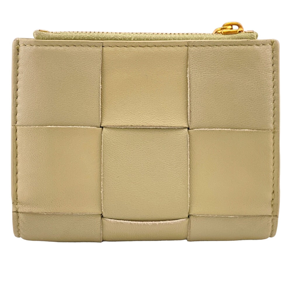 BOTTEGAVENETA Bifold Wallet leather green MAXI INTRECCIATO Women