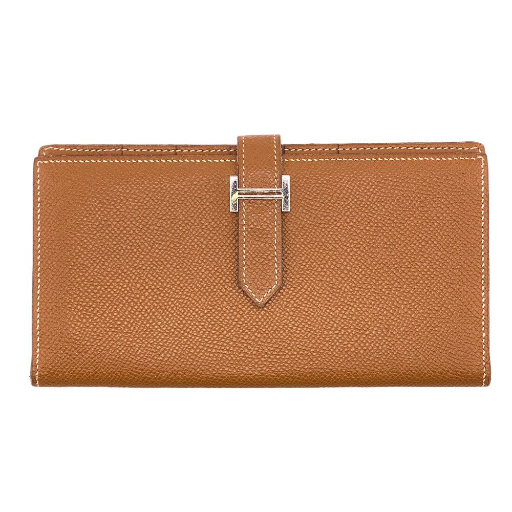 HERMES Long Wallet Purse Epsom Brown Beansufla Women