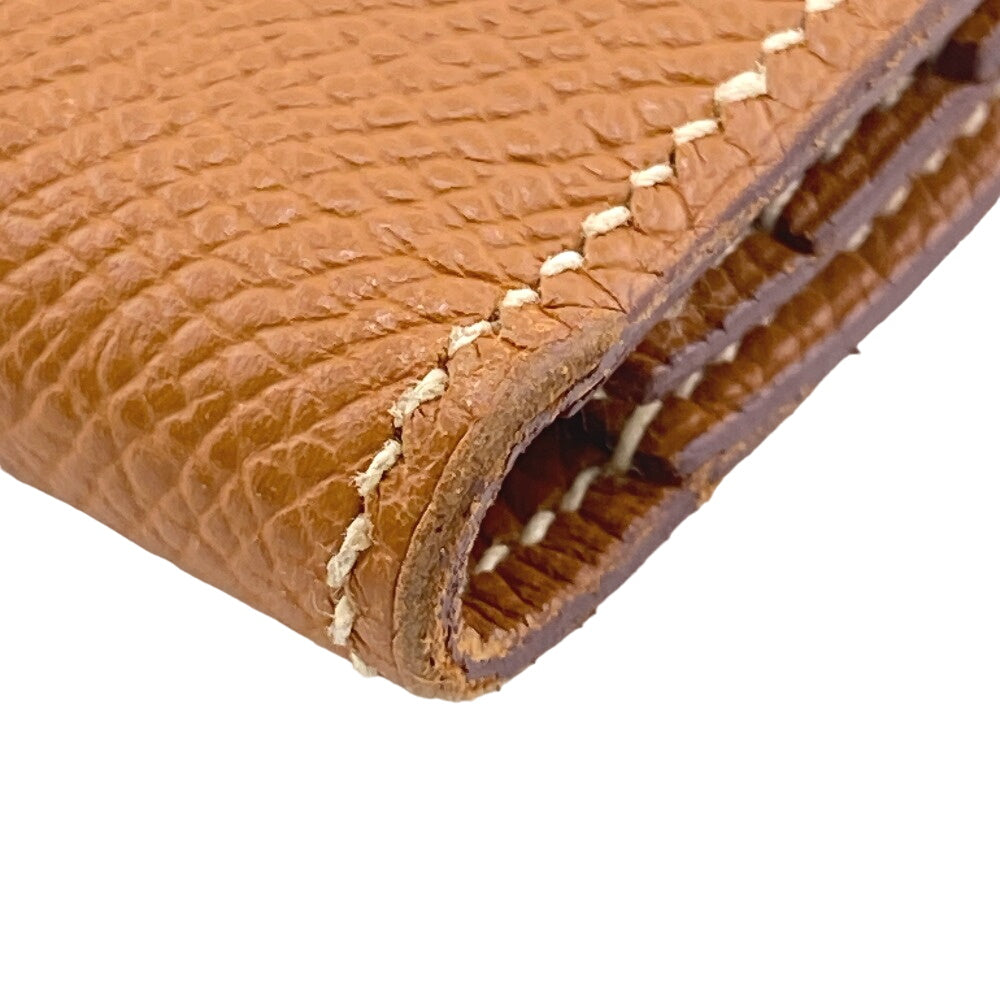 HERMES Long Wallet Purse Epsom Brown Beansufla Women