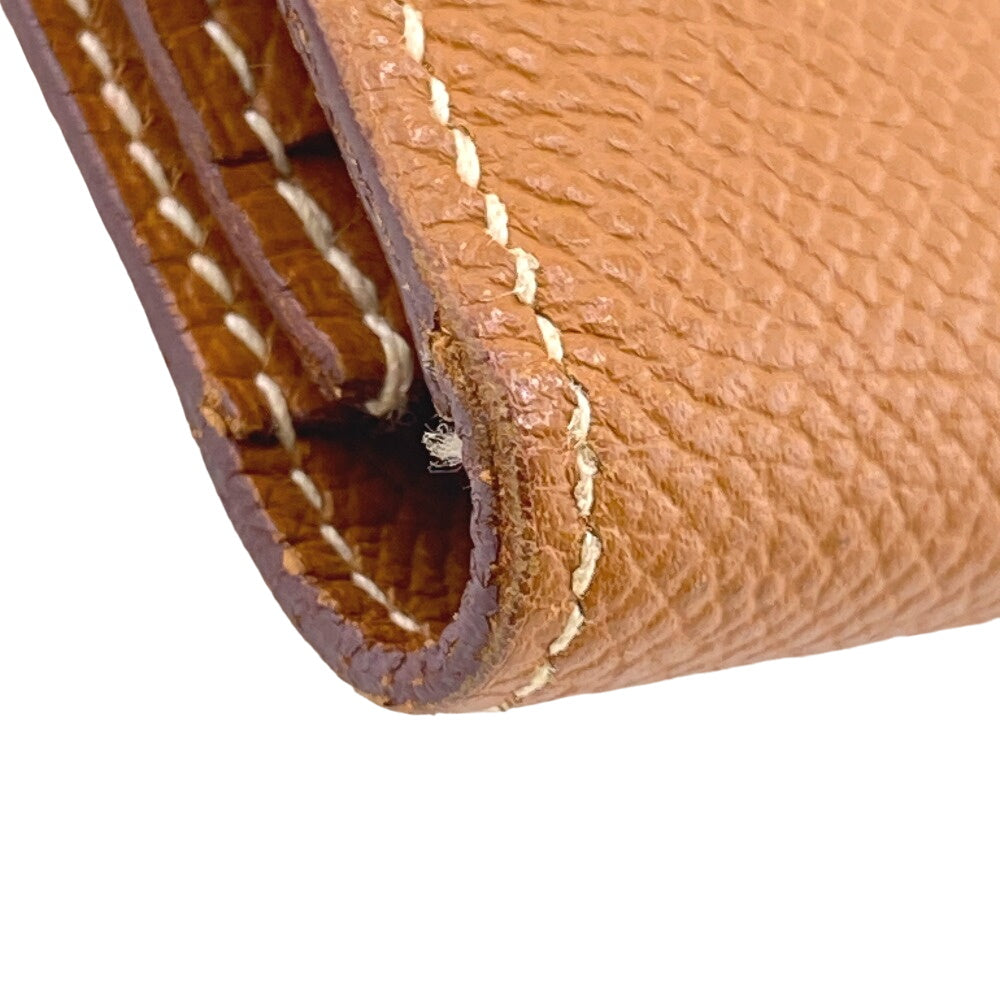 HERMES Long Wallet Purse Epsom Brown Beansufla Women