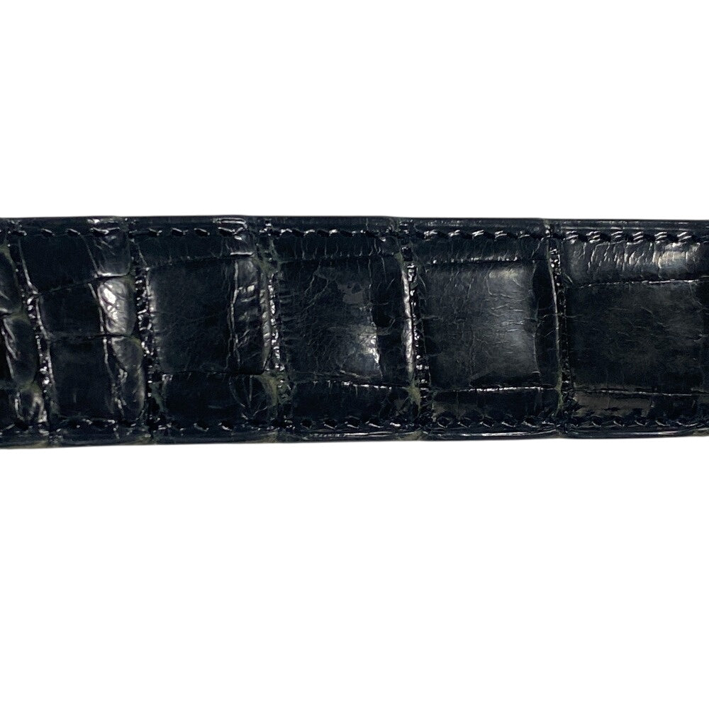 HERMES belt Polosus black Crocodile H belt mens