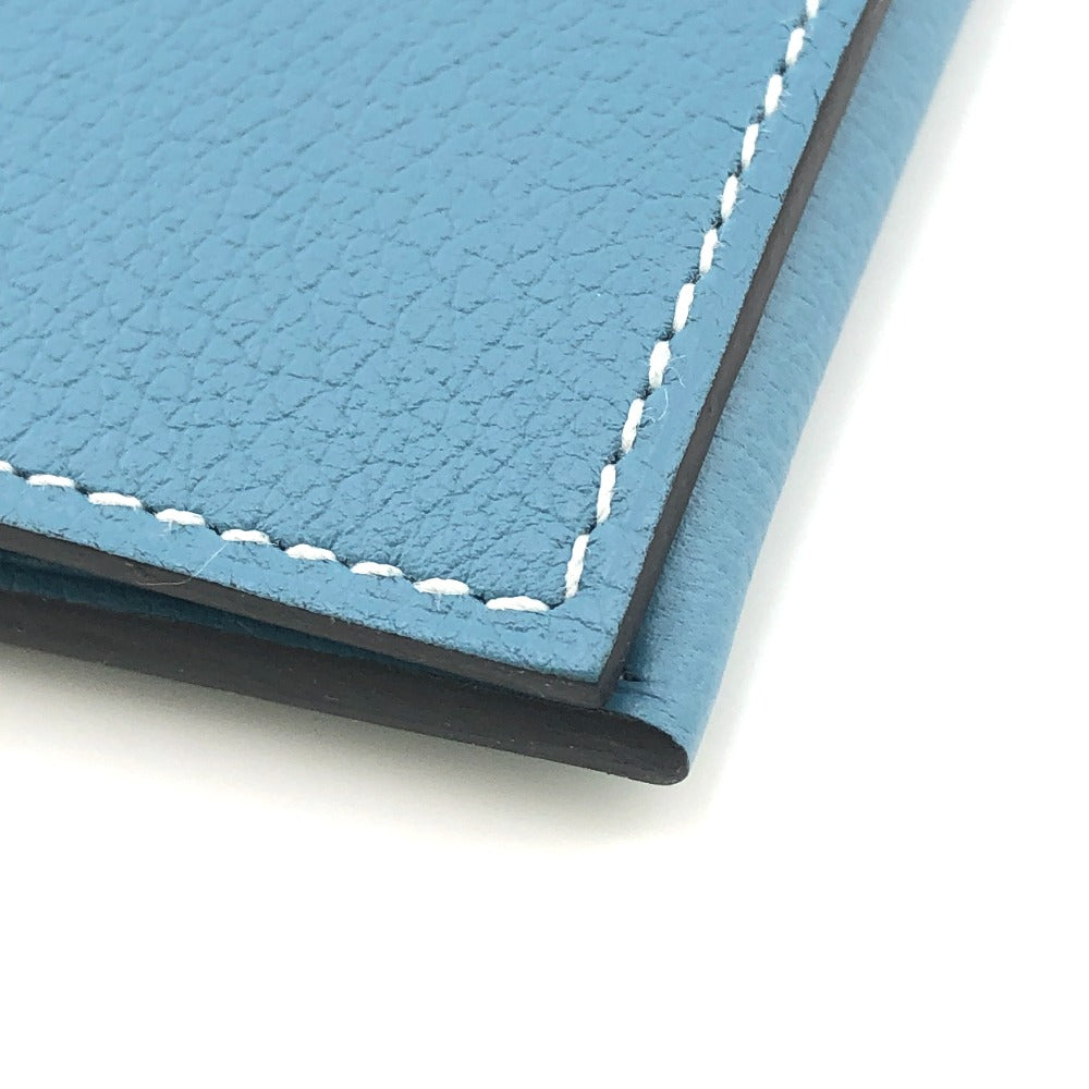 HERMES Long Wallet Purse Ever Calfskin blue RMS Tutankhamun Women