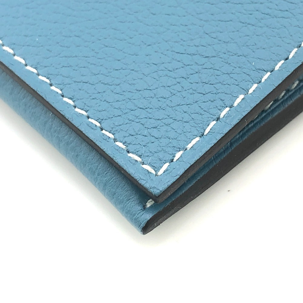 HERMES Long Wallet Purse Ever Calfskin blue RMS Tutankhamun Women