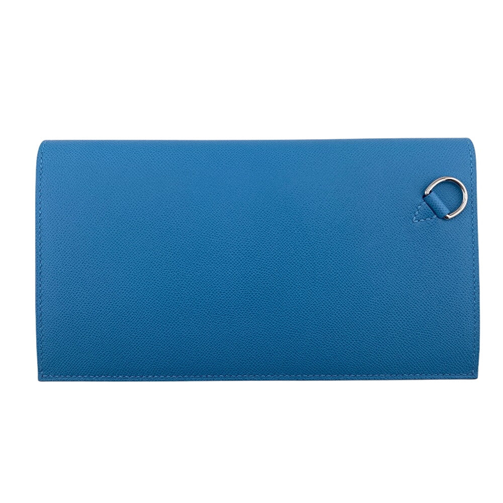 HERMES Long Wallet Purse Epsom Blue gene long kelly pocket Women