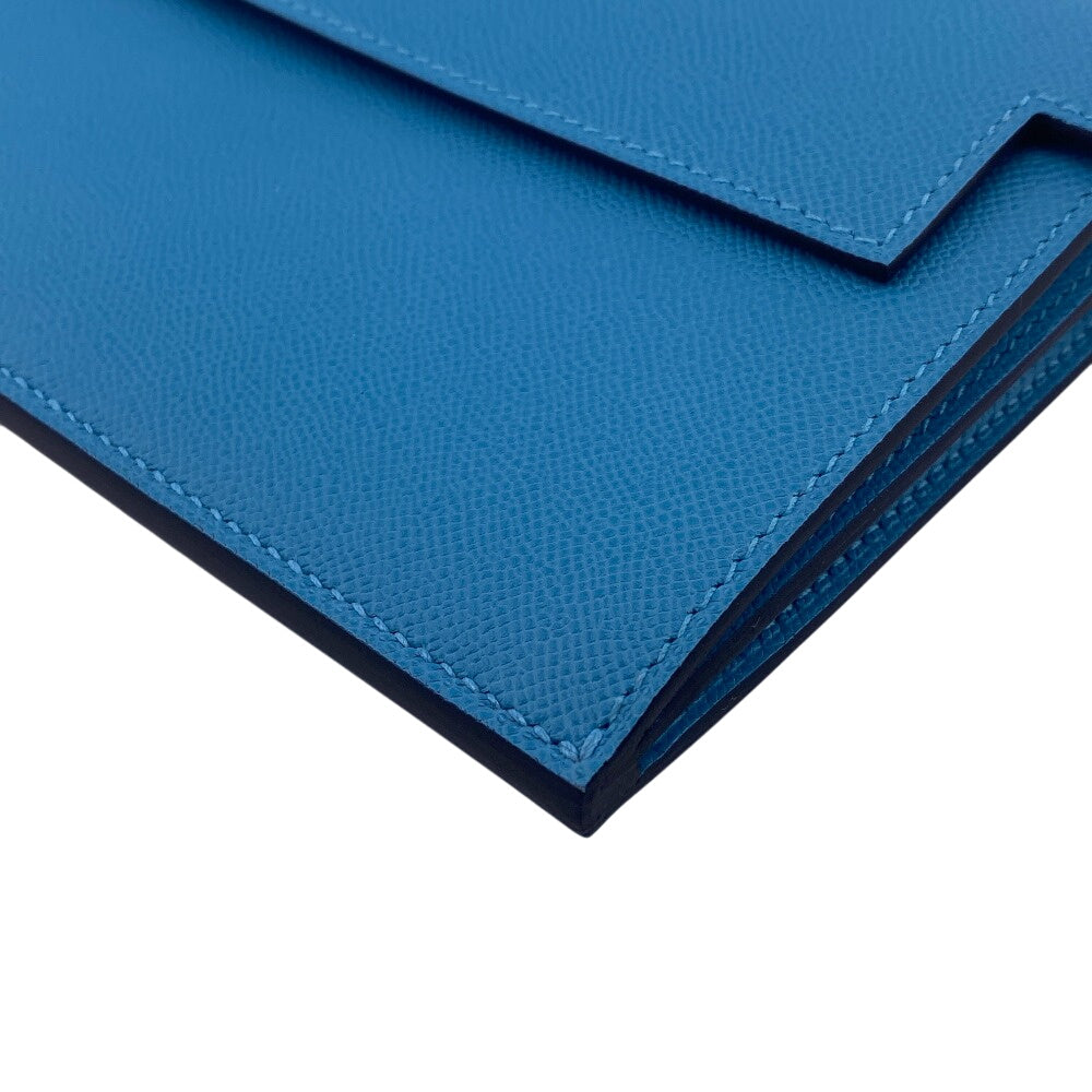 HERMES Long Wallet Purse Epsom Blue gene long kelly pocket Women