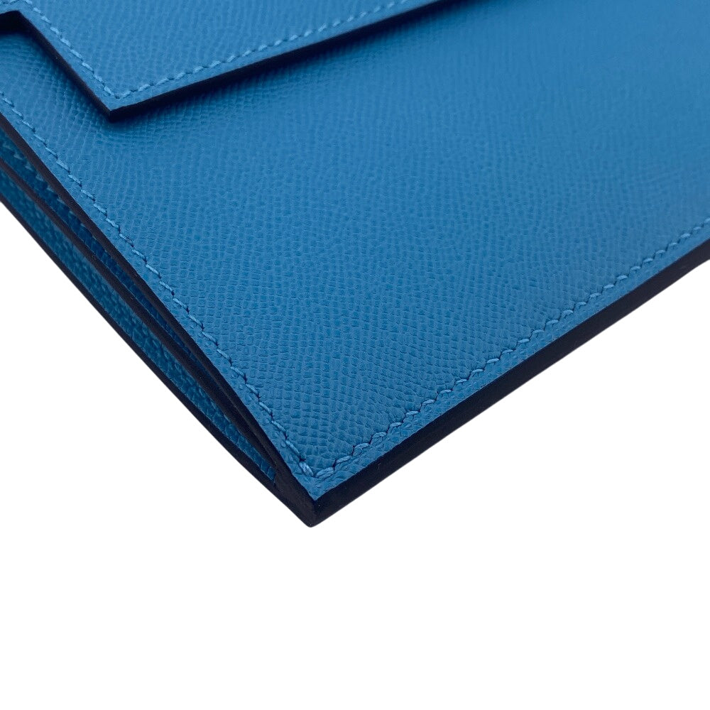 HERMES Long Wallet Purse Epsom Blue gene long kelly pocket Women