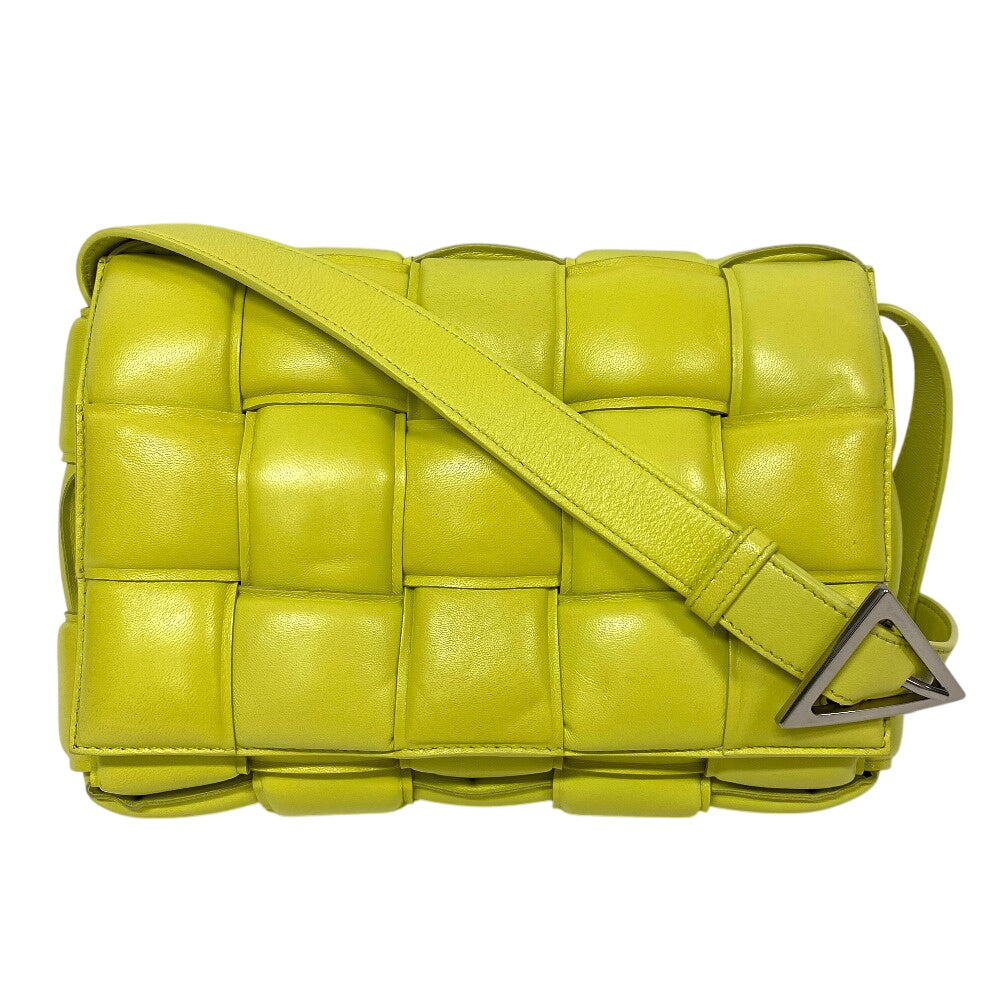 BOTTEGAVENETA Shoulder Bag leather yellow Padded cassette INTRECCIATO Women