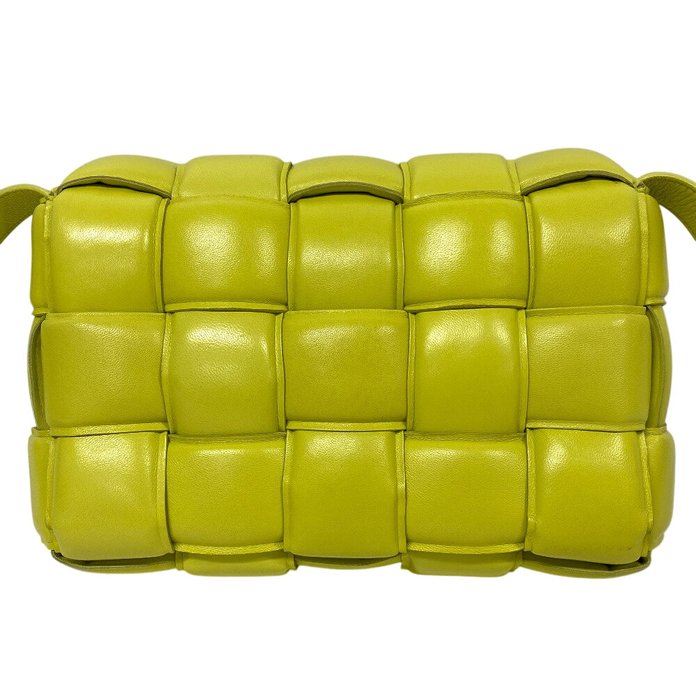 BOTTEGAVENETA Shoulder Bag leather yellow Padded cassette INTRECCIATO Women