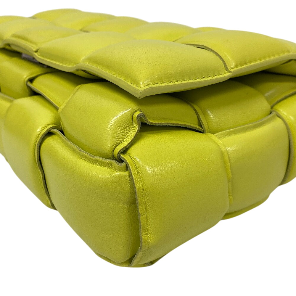 BOTTEGAVENETA Shoulder Bag leather yellow Padded cassette INTRECCIATO Women