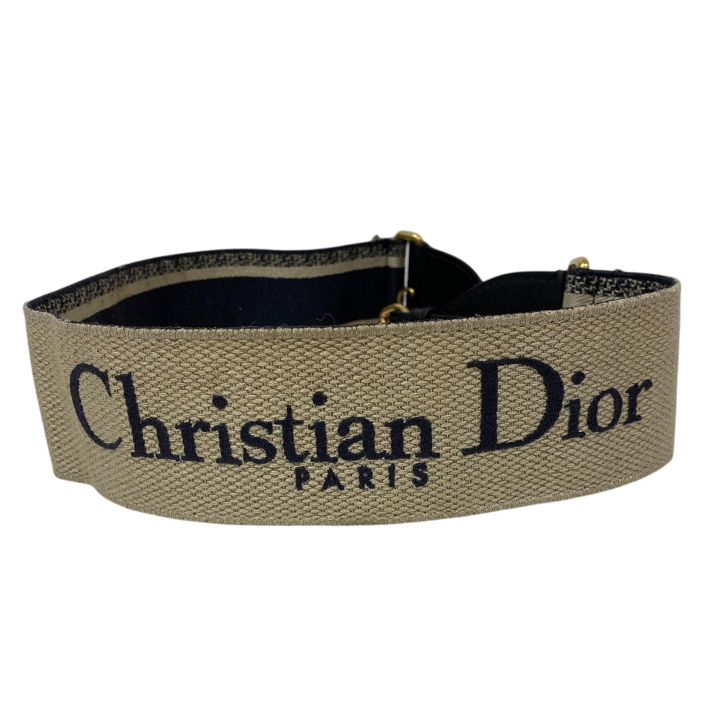 Christian Dior Shoulder strap Canvas, Leather black Shoulder strap Embroidery Women