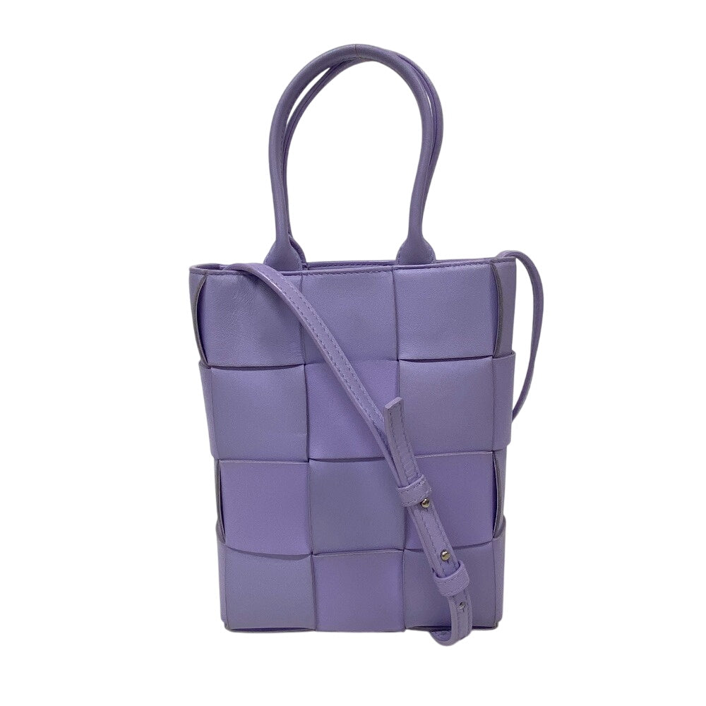 BOTTEGAVENETA Handbag leather purple 2WAY handbag Maxi INTRECCIATO Cassette Women