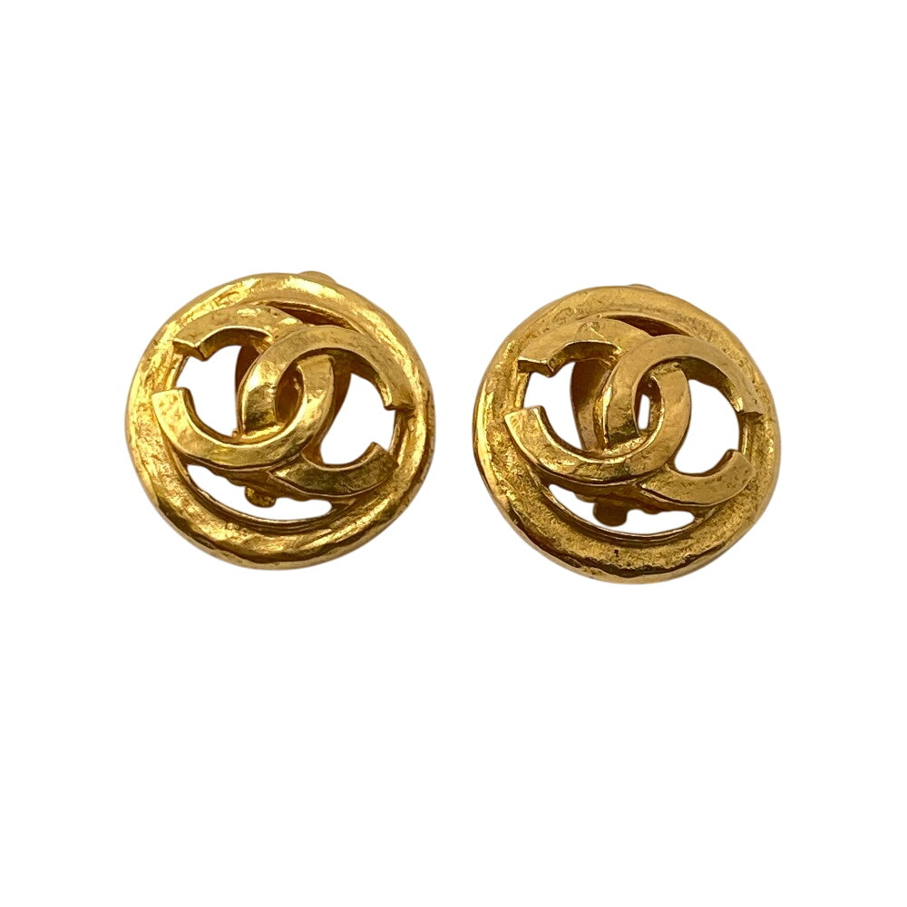 CHANEL Earring Gold Plated gold COCO Mark