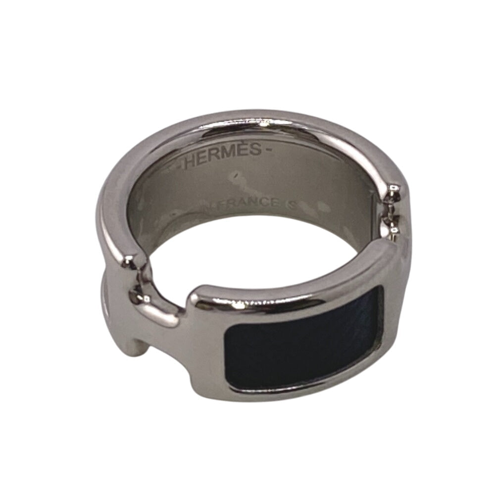HERMES Ring Gold Plated, Leather black Olympe mens
