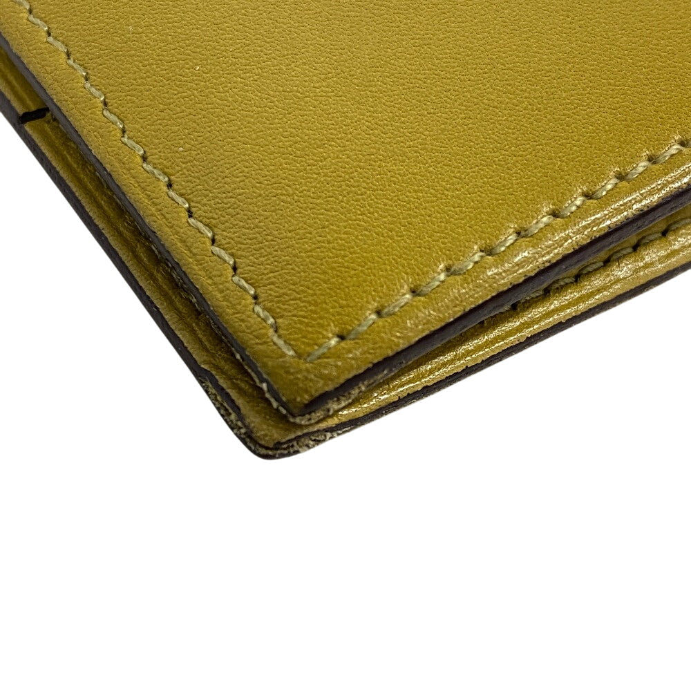 HERMES Bifold Wallet Swift, Epi Leather yellow Long wallet Box scarf Bean Women