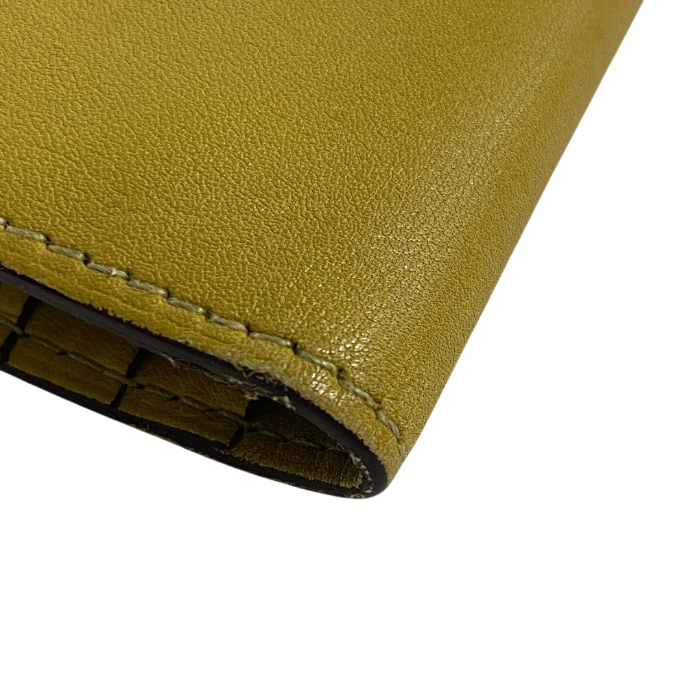 HERMES Bifold Wallet Swift, Epi Leather yellow Long wallet Box scarf Bean Women