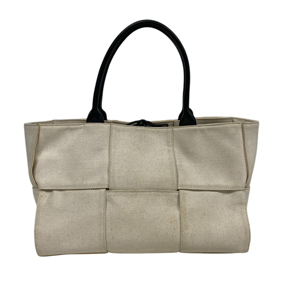 BOTTEGAVENETA Handbag Canvas, Leather Ivory The Alcotote Women