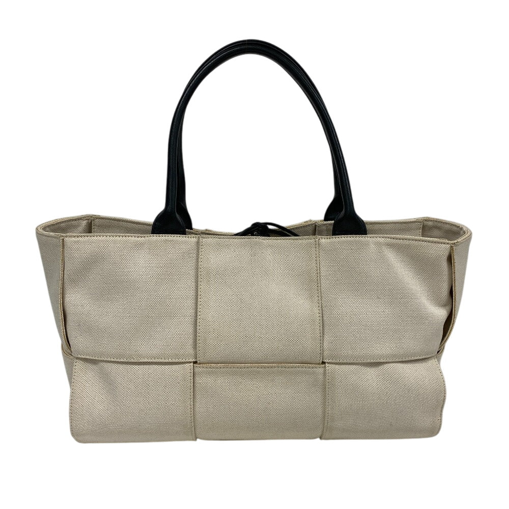 BOTTEGAVENETA Handbag Canvas, Leather Ivory The Alcotote Women