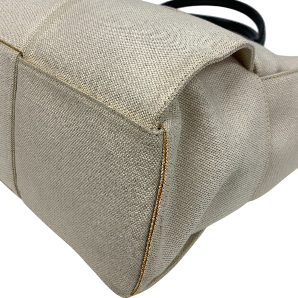 BOTTEGAVENETA Handbag Canvas, Leather Ivory The Alcotote Women