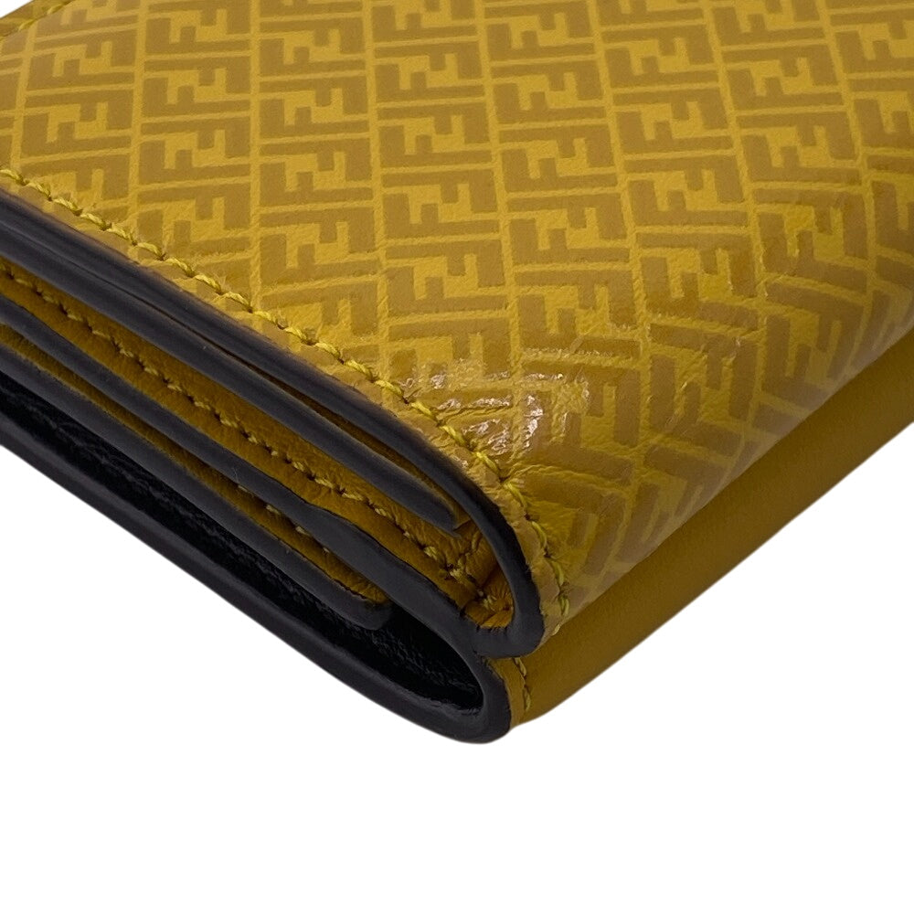 FENDI Tri-fold wallet 7M0280 leather yellow FF logo